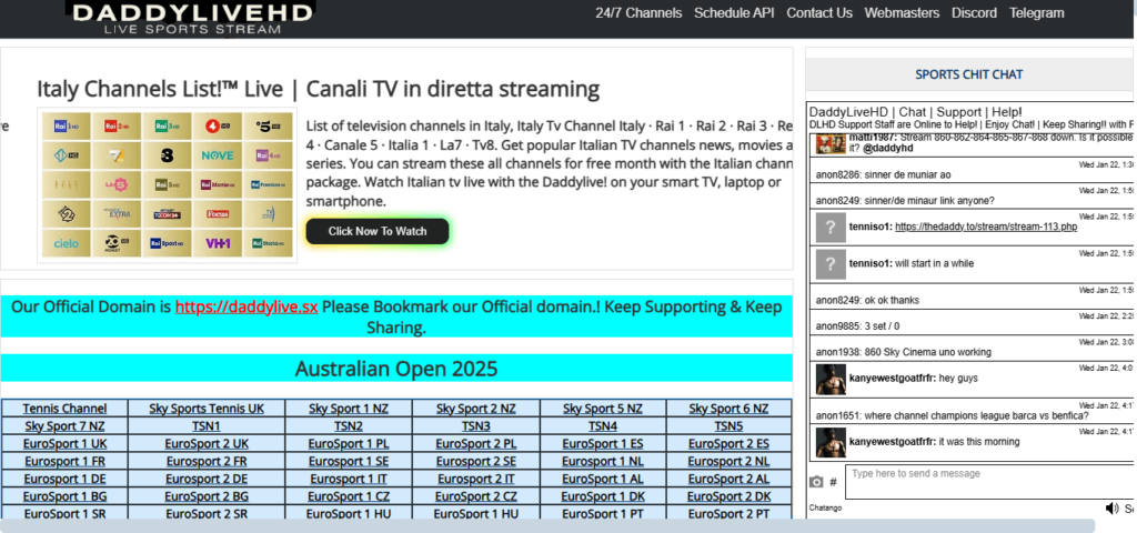 Free Live Football Streaming Sites - Daddy Live HD